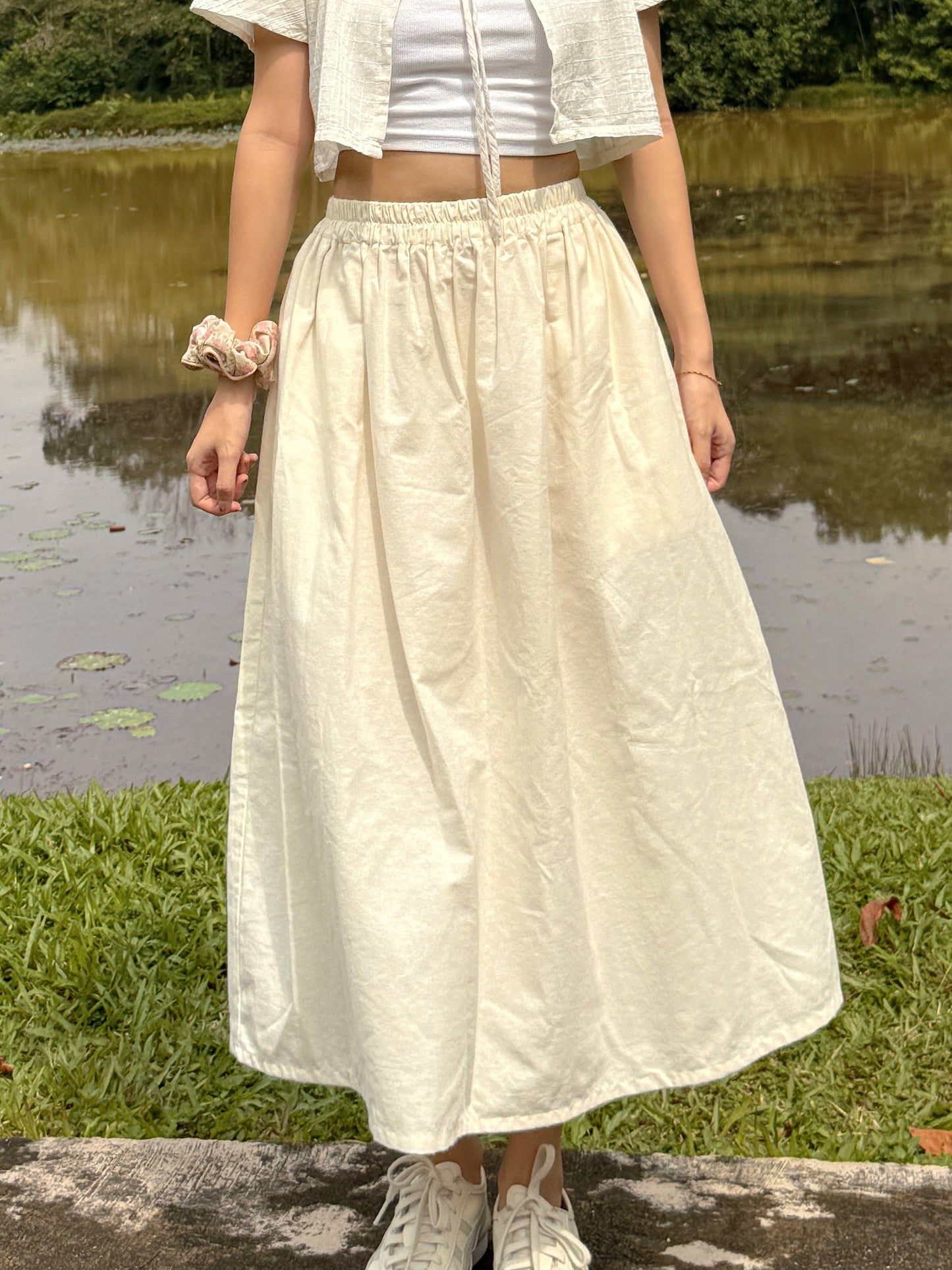 Jelly long skirt(beige)
