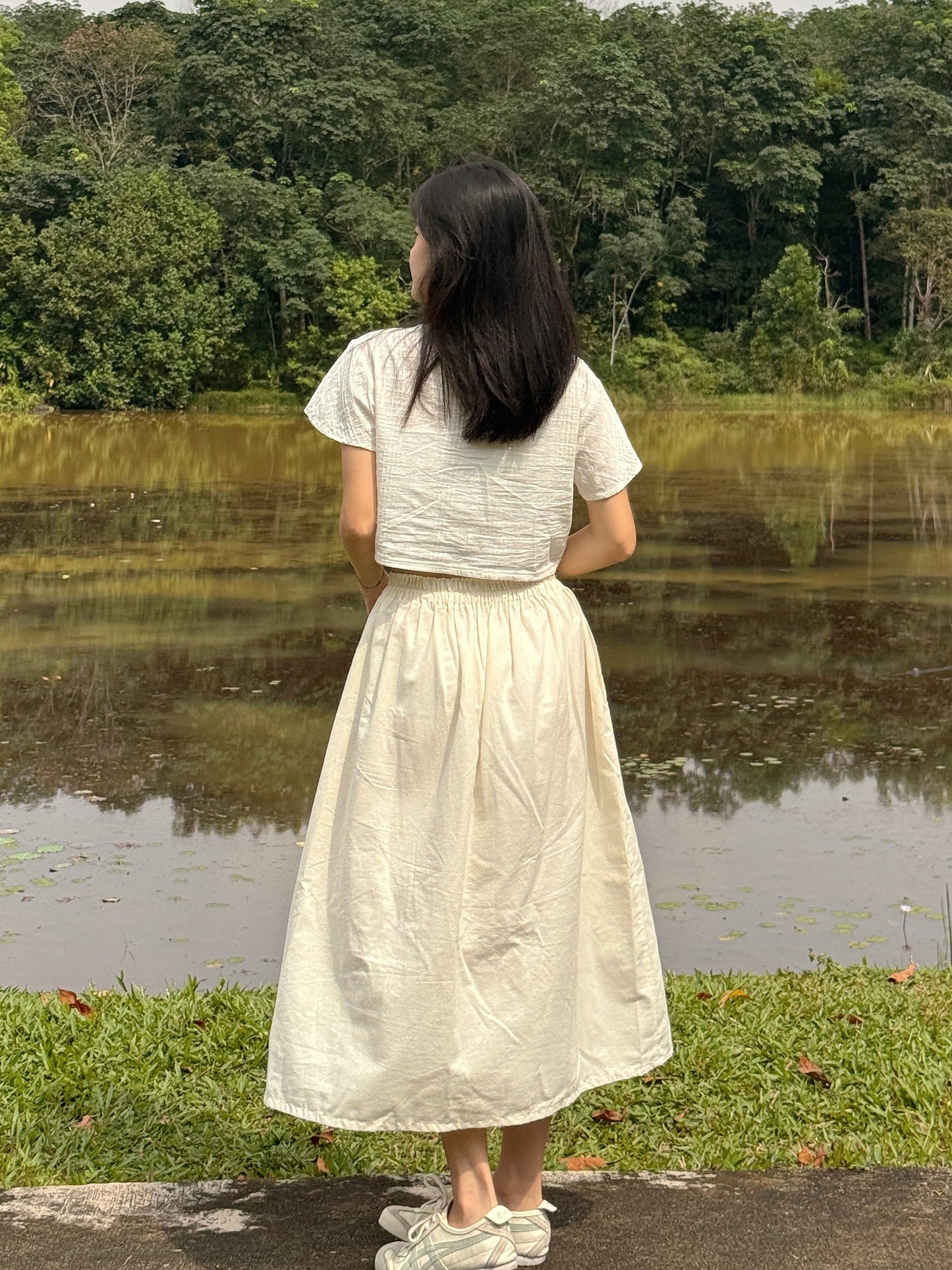 Jelly long skirt(beige)