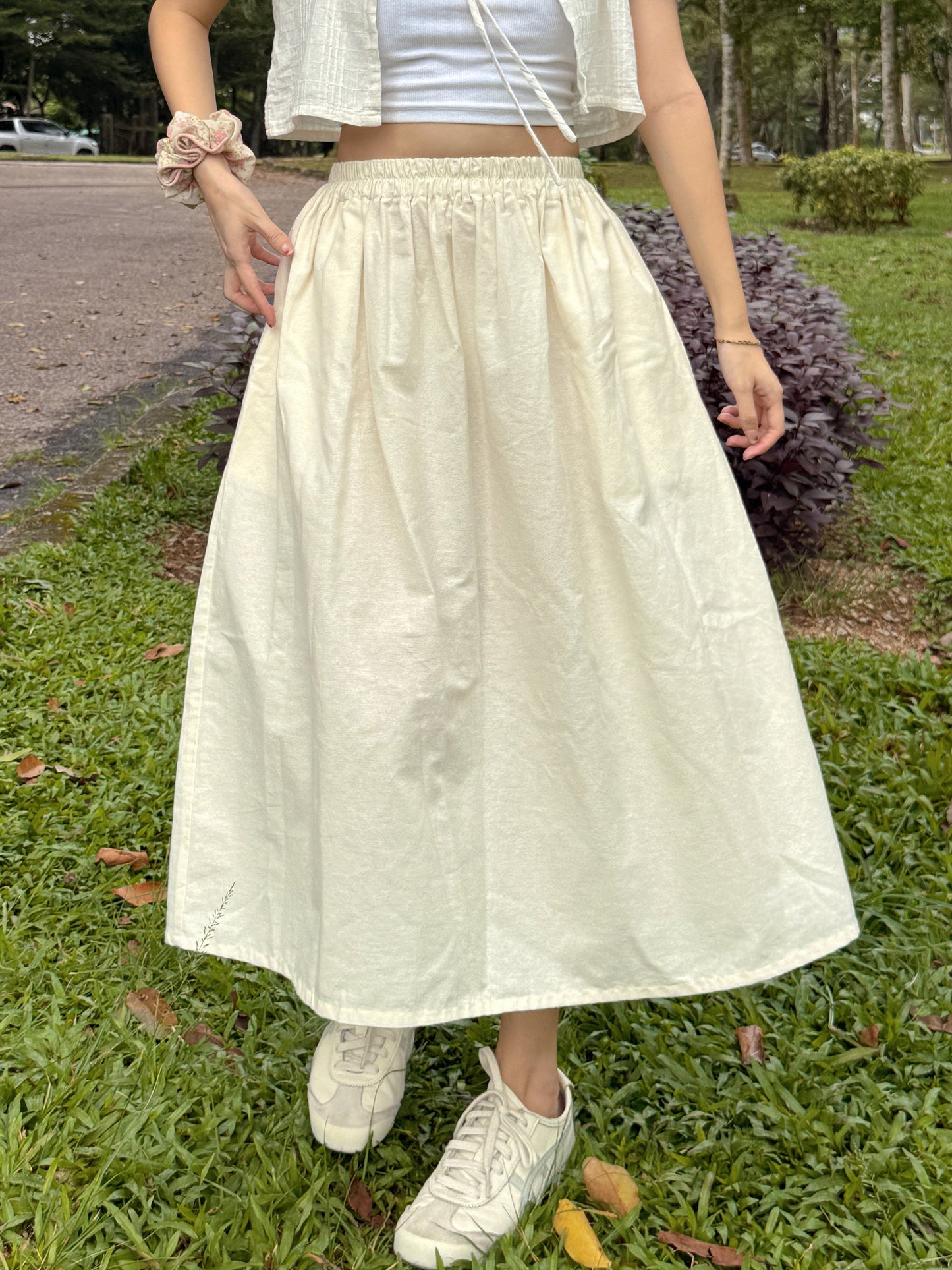 Jelly long skirt(beige)