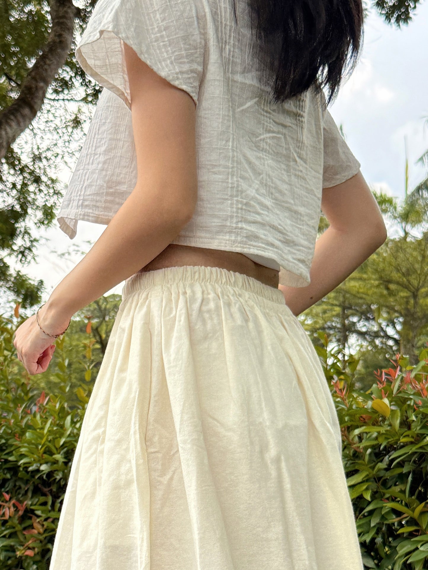Jelly long skirt(beige)